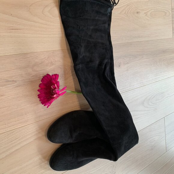 Stuart Weitzman Lowland Suede Over The Knee Boots , Black - Size 10.5 - Picture 4 of 8